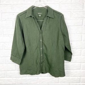 EDDIE BAUER Linen Button up top | Lagenlook